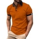 thumbnail image 1 of Camisa de manga corta con solapa y botones para hombre - Camisa deportiva de color liso S-XXXL, 1 of 8