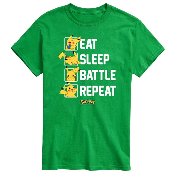 Pokémon - Eat Sleep Battle Repeat Men's Short Sleeve Graphic T-Shirt