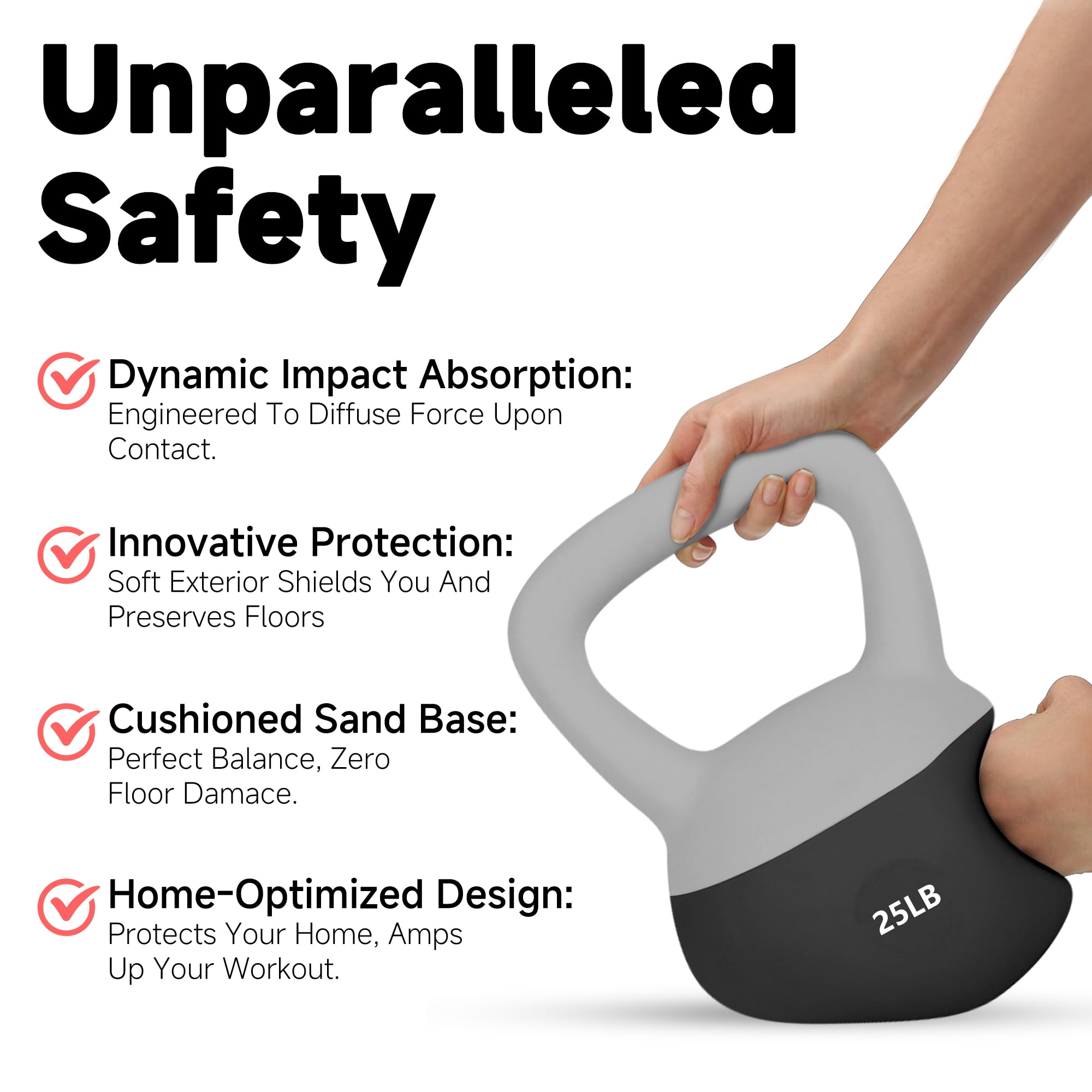 Leikefitness Soft Kettlebells,Sand Filled Weights for Women and Men,Color Coded Anti Slip Soft Kettlebells,Home Workout