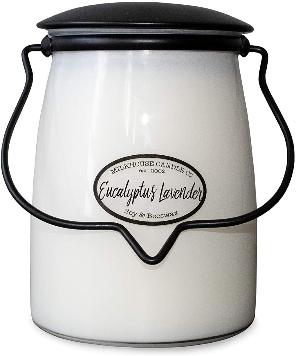 Milkhouse Creamery, Eucalyptus Lavender, Butter Jar Scented Soy Candle, 22-Ounce