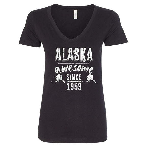 Inktastic Alaska Awesome Since 1959 Women's V-Neck T-Shirt