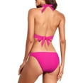 thumbnail image 3 of Hilor Women's Two Piece Swimsuits Sexy Triangle Bikini Set Halter Push Up Bathing Suits, 3 of 7