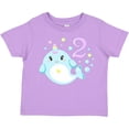 thumbnail image 3 of Inktastic Happy 2nd Birthday with Cute Narwhal Stars and Bubbles Boys or Girls Toddler T-Shirt, 3 of 5