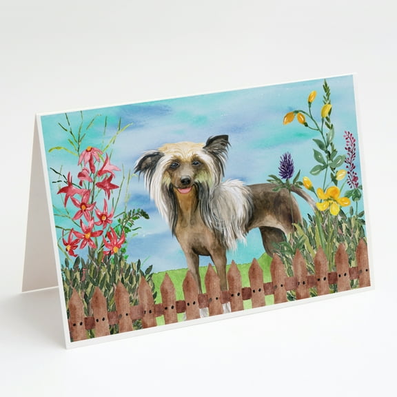 Chinese Crested Spring Greeting Cards and Envelopes Pack of 8