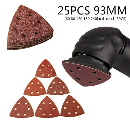 

BAMILL 25pcs 93mm Sander Sandpaper Hook & Loop Sanding Paper Abrasive Woodworking Tools