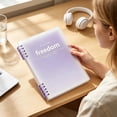 thumbnail image 5 of Detachable Coil Notebook, Gradient Transparent Cover with Rearrangeable Pages for Notes and Journaling, Purple, 5 of 6