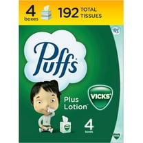 Puffs Plus Lotion with Vicks Facial Tissues, 4 Cubes, 48 Tissues per Box