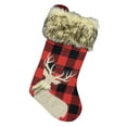 thumbnail image 2 of ZDWQFA Christmas Stockings Large Plaid Holders Elk Snowman Santa Claus Snowflake and Plush Faux Fur Cuff Gift Bag for Family Holiday Xmas Party Decorations, 2 of 7