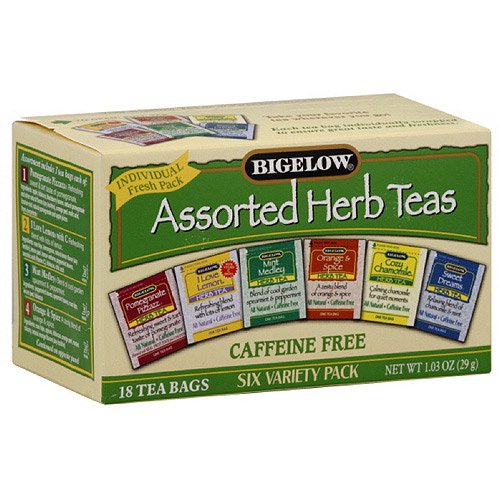 Bigelow Assorted Herb Caffeine Free Tea Bags, 18ct (Pack of 6