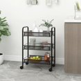 thumbnail image 1 of vidaXL 3-Tier Kitchen Trolley Black 46x26x64 cm Iron, 1 of 5