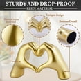 thumbnail image 3 of Duslogis Gold Decor,Heart Hands Sculpture for Living Room Decor,Love Finger Modern Statue for Boho Wedding Decorations,Sculptures Home Decor for Shelves, 3 of 7