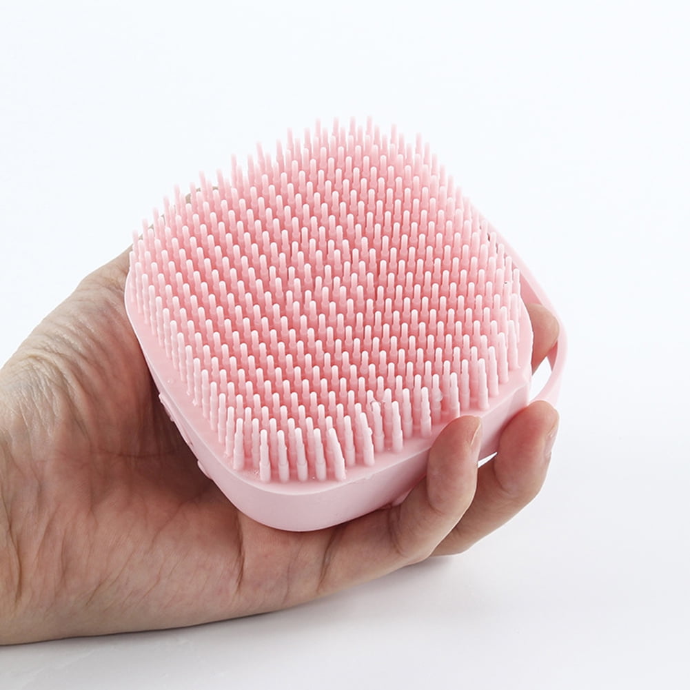 Lowestbest Handheld Silicone 3.15" Hair Brush with Shampoo Shower Gel Dispenser, Pink Lowestbest Handheld Silicone 3.15" Hair Brush with Shampoo Shower Gel Dispenser, Pink