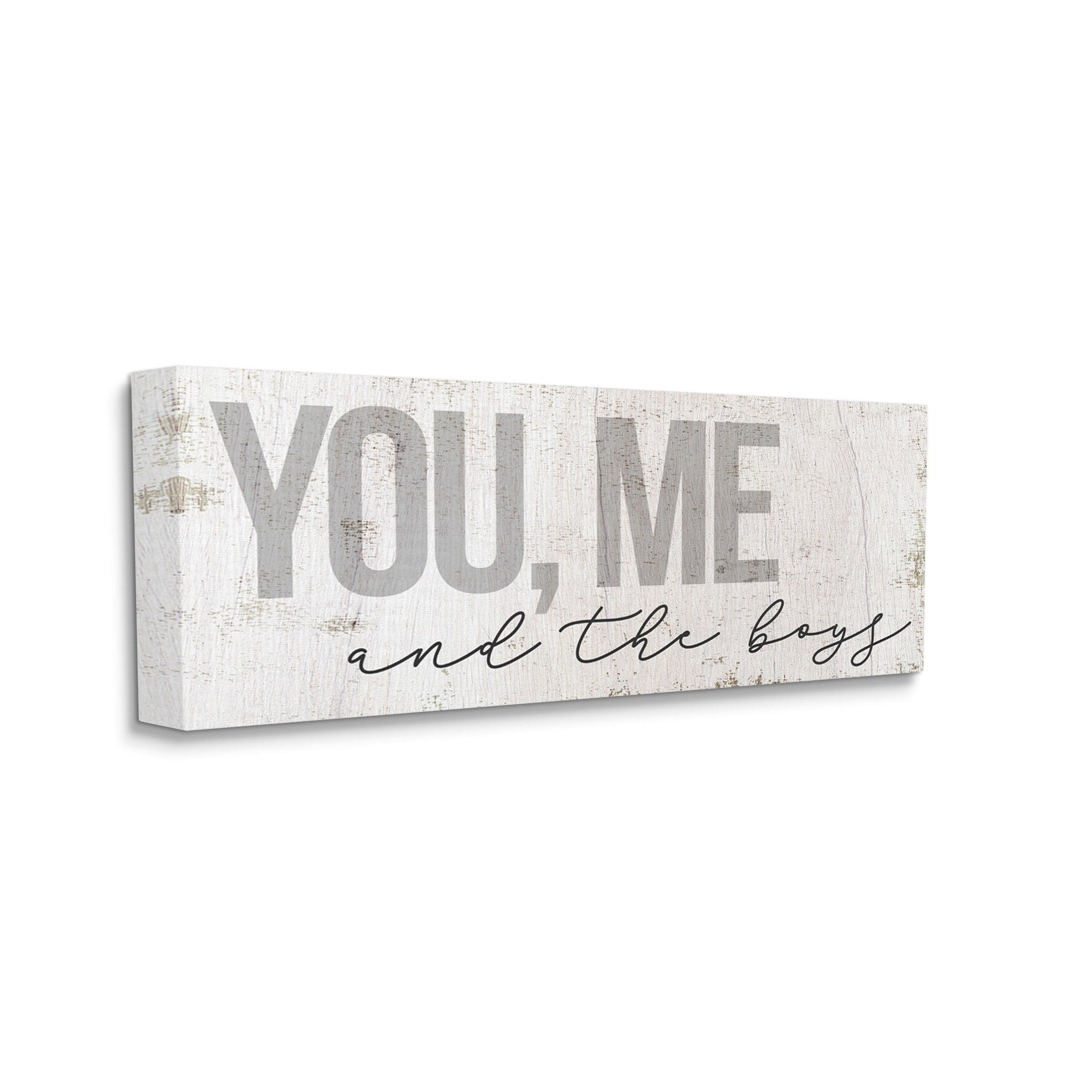 Stupell Industries You Me & The Boys Family Inspirational Painting Gallery Wrapped Canvas Print Wall Art