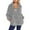 Grey, variant on Women's Cozy Soft Jacket Stand Collar Pullover Casual Outerwear For Fall And Winter Cold Weather Comfort Warmth
