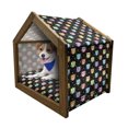 thumbnail image 1 of Owls Pet House, Colorful Birds with Different Expressions Funny Confused Serious Characters Dots, Outdoor & Indoor Portable Dog Kennel with Pillow and Cover, 5 Sizes, Black Multicolor, by Ambesonne, 1 of 5