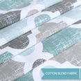 thumbnail image 2 of GlowSol 72"W x 84"L Shower Curtains Quatrefoil Tile Pattern Fabric Shower Curtains for Bathroom Cotton Blend Washable,Aqua Mint Gray, 1 Panel, 2 of 6