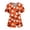 Orange(Pumpkin Ghost), variant on Halloween Scrubs for Women Plus Size Wrinkle-Resist Nursing Uniform Trendy V-Neck Pumpkin Side Slits Scrub Shirt Ultra Soft Short Sleeve Medical Workwear with Pockets Beige 5XL