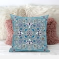 thumbnail image 3 of 18" Paisley Leaf Geo Suede Zippered Pillow with Insert - Blue Beige White, 3 of 4