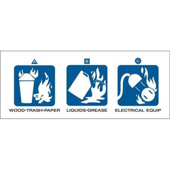 BRADY 76302 Fire Extinguisher Label,2inHx5inW,Tape