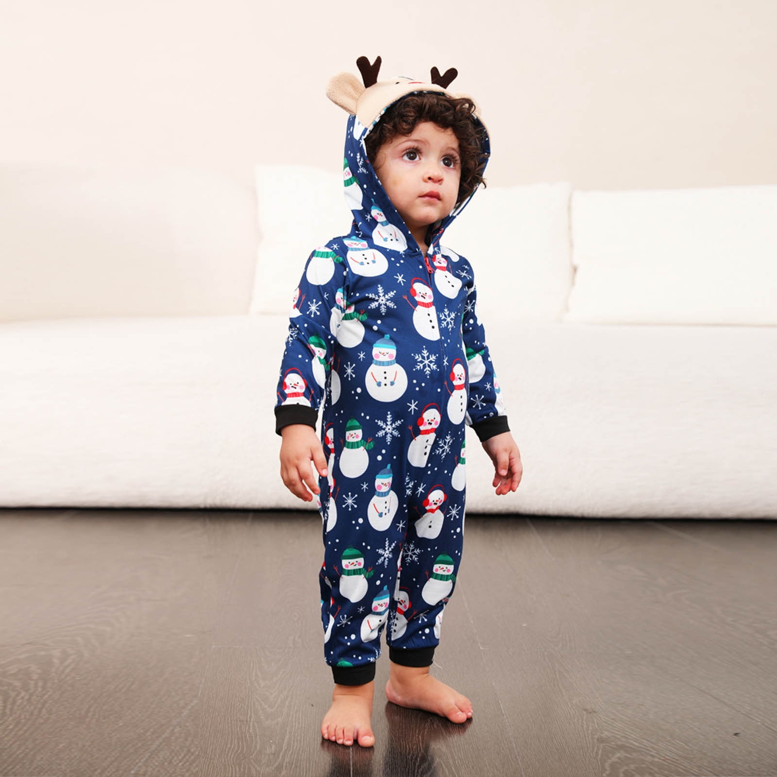 LSLJS Christmas Family Pajamas Matching Sets Toddler Baby Boys Girls Christmas Fashion Cute Snowman Snow Print Romper Family Parent child Wear Baby for Adults and Kids Holiday Xmas Sleepwear Set Walma...