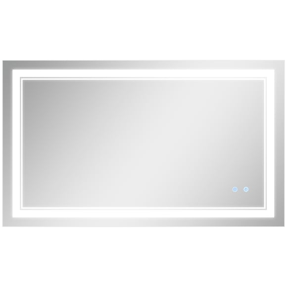 kleankin Modern LED Bathroom Mirror, Vanity Mirror w/ Memory Function