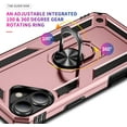thumbnail image 5 of Entronix Heavy Duty Rugged Case for iPhone 16 Plus, Shockproof Kickstand Rotating Ring, Pink, 5 of 6