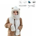 thumbnail image 7 of XMMSWDLA Winter Warm Women Siamese Hoodie Gloves Pocket Hat Long Scarf Shawl Wraps Sun Hats for Women, 7 of 7