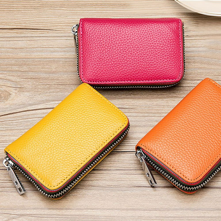 Genuine Leather Wallet Orange  Orange Leather Wallet Womens