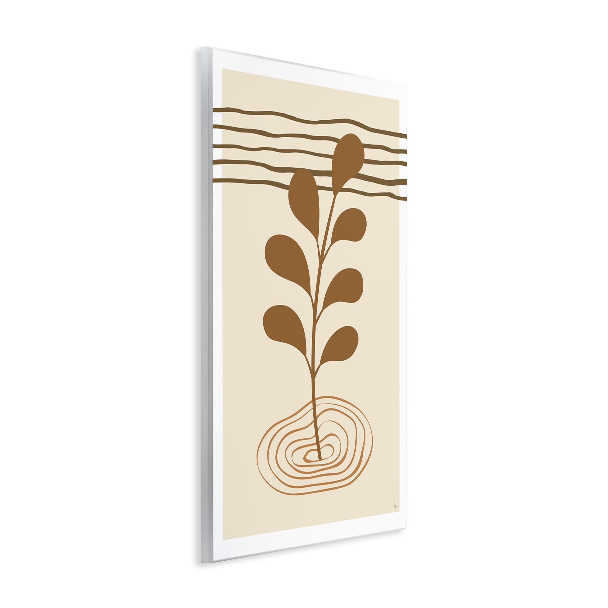 Stupell Industries Boho Leaf Sprig Botanical & Floral Painting Unframed Art Print Wall Art, 13 x 19