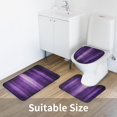 thumbnail image 4 of 4 Pcs Purple Shower Curtain Sets with Rugs, Neon Purple Bathroom Sets with Shower Curtain and Rugs and Accessories, Modern Dark Purple Stripe Bathroom Shower Curtain with Bath Mats, 4 of 7