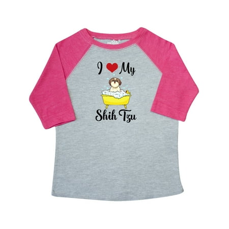 

Inktastic I Love My Shih Tzu Dog Gifts Gift Toddler Boy or Toddler Girl T-Shirt