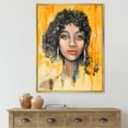 thumbnail image 2 of Designart 'Girl Face With Green Eyes & Black Hair Impression' Modern Framed Canvas Wall Art Print, 2 of 5