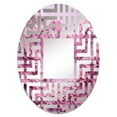 thumbnail image 2 of Designart "Whimsical Pink Waters on the World Map" World Map Maze Round Wall Mirror - Map Oval Printed Decorative Mirror - Multiple Color Options, 2 of 5