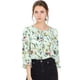 thumbnail image 2 of Blusa Floral Allegra K Manga 3/4 Volantes Cuello V Mujer Verde M, 2 of 6