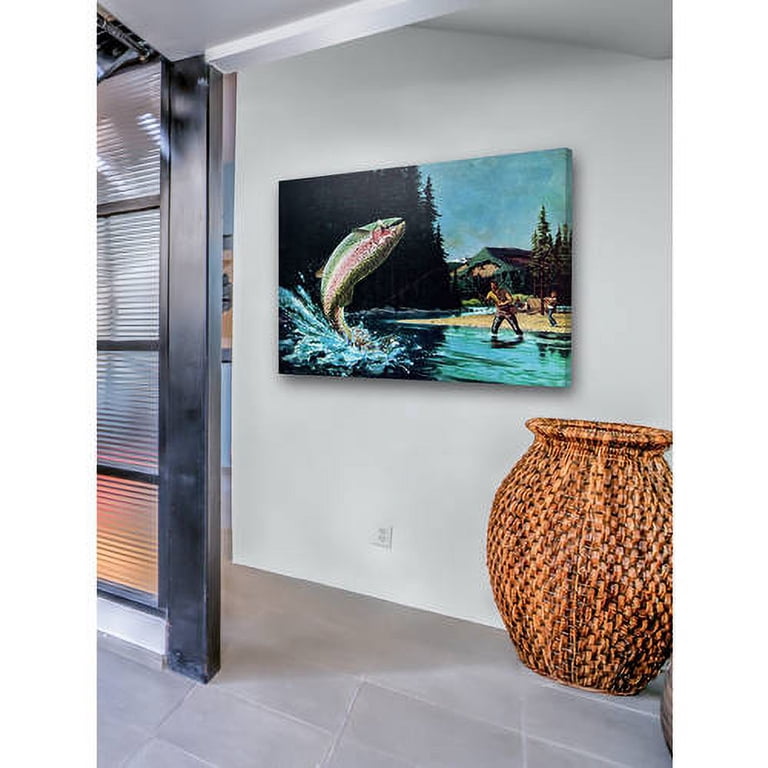 Free Shipping! MARM9251 Rainbow Trout Art Wall Decor Canvas Print