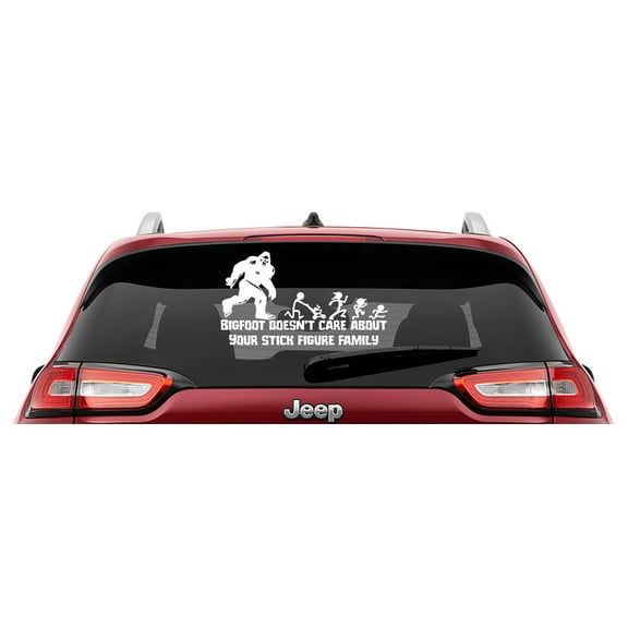 Collectible Decals Bigfoot Doesn't Care Your Stick Figure Family Vinyl Decal