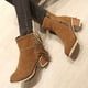 thumbnail image 2 of NECHOLOGY Botas Mujer Zapatos Botines para mujer Zapatos de mujer Botas largas hasta el tobillo de moda Tacones gruesos Botas largas de gamuza plisadas por encima de la rodilla (Khaki, 7), 2 of 7