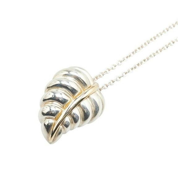 Pre-Owned Tiffany & Co. Leaf Motif Necklace in SV925 Silver and 18K Yellow Gold.... (Good)