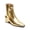 Gold, variant on Women Chic Ankle Boots Low Chunky Heels Closed Square Toe Side Zippers Booties Formal Working Dress Shoes Size 7.5 Gold