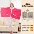 thumbnail image 5 of PMONPA Wearable Heated Throw Blanket for Adult, Electric Heated Wrap Poncho Shawl with Pockets, 6 Heating Levels & 2 to 10 Hours Time Settings, 51" x 61", Rose Red, 5 of 6