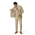 thumbnail image 5 of Slim Fit 2 Button Tan Beige Notch Lapel Men's Suit With Vest 48 Long, 5 of 7
