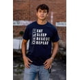 thumbnail image 4 of Eat Sleep Rescue Repeat Firefighter Plus Size Crewneck Graphic Tee Shirt Brisco Brands 2X, 4 of 5