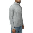 thumbnail image 3 of X RAY JEANS Mens Cable Knit Roll Neck Sweater, Heather Grey, 6XL, 3 of 5