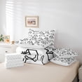 thumbnail image 6 of jejeloiu Cute Cat Animals 7-Piece Bedding Comforter Set,Black Stripe Kitten King Bedding Sets For Girls Teens Reversible, 6 of 8