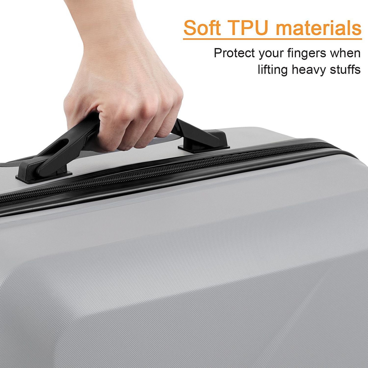 HIKOLAYAE Upright Luggage with 8-Wheel Spinner in Azure Blue, 3 Piece - TSA Compliant