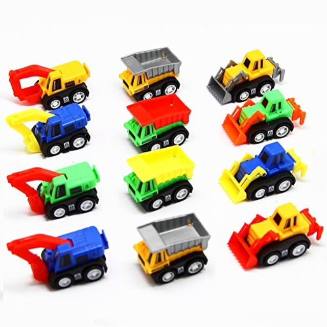 AOSILEY 12 Pack Pull Back Vehicles, Assorted Construction Vehicles Dump
