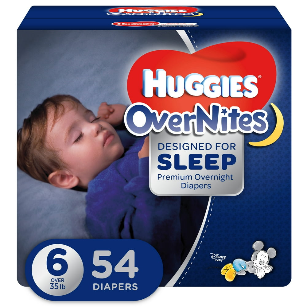 HUGGIES OverNites Diapers, Size 6, 54 Ct