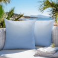 thumbnail image 3 of Light Blue Ombre Throw Pillow Covers 16x16 Inch Set of 2, Modern Rustic Aqua Gradient Waterproof Outdoor Pillow Covers, Decorative Cushion Pillowcases for Couch, Sofa, Bed, Garden, Patio, 3 of 9