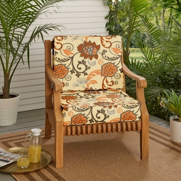 Sunbrella  Beige Floral Indoor/Outdoor Deep Seating Cushion Set - 23.5 in W x 23 in D
