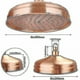 thumbnail image 3 of Cabezal de ducha de cobre, 20 cm (8 pulgadas) de diámetro, cabezal de ducha fijo de alta presión con cabezal de ducha de ángulo ajustable, cabezal de ducha de lluvia - Dorado, 3 of 4